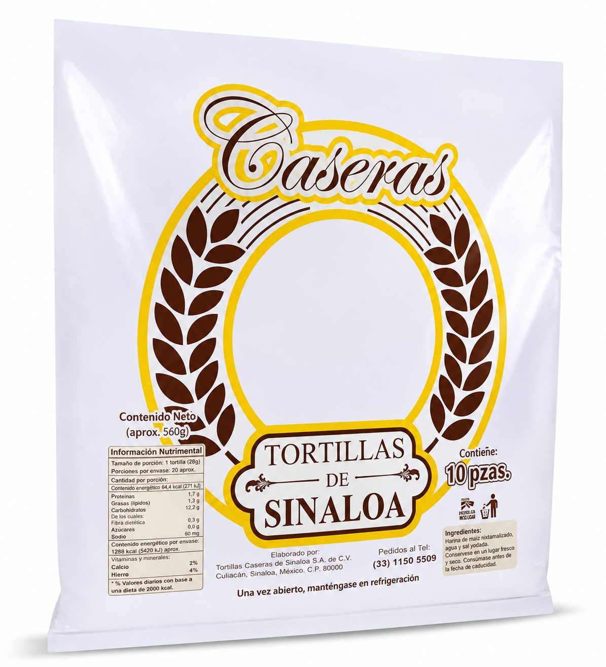 Bolsa impresa para tortillería